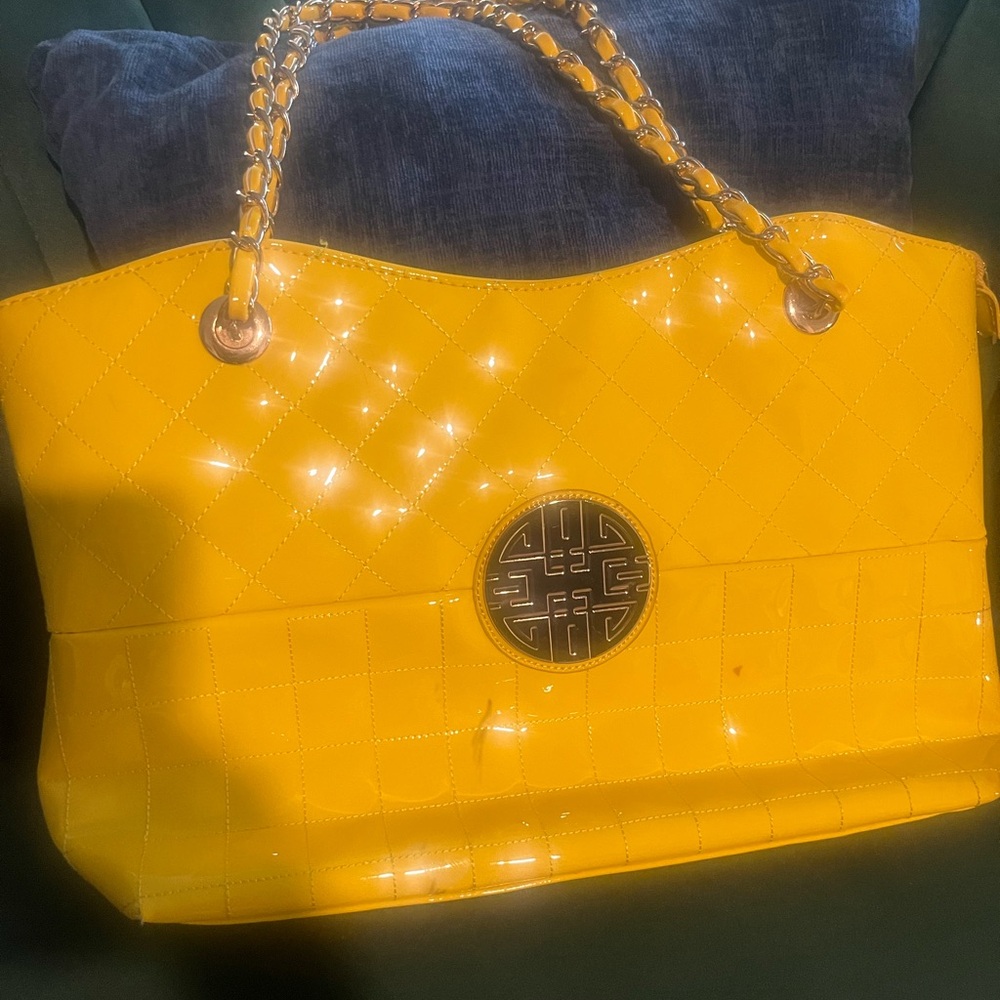 Yellow Quilted Tote Bag